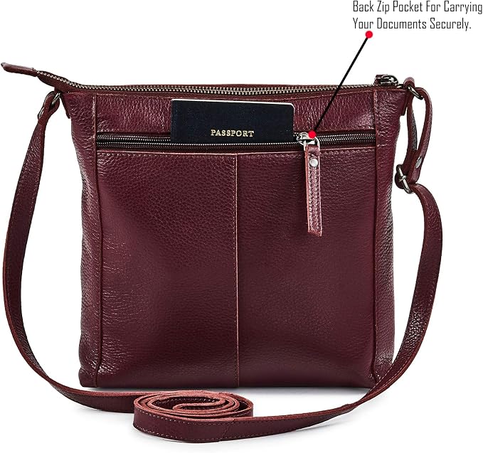 Small Soft Genuine Leather Crossbody Purse Women’s Sling Crossover Shoulder