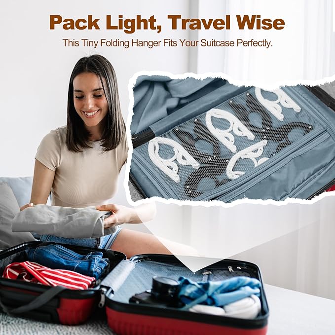 HOUSE DAY Foldable Travel Hangers 10 Pack w/10 Clips, Cruise Essentials 2025