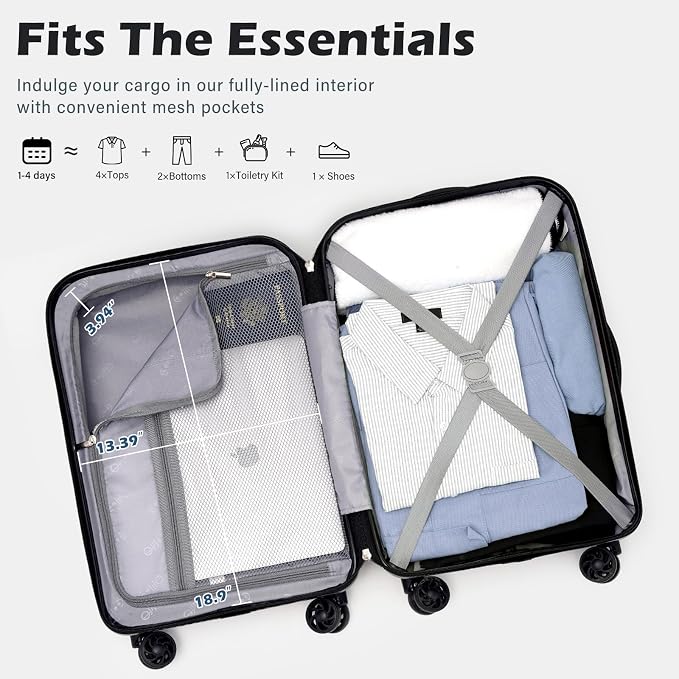 Coolife Carry On Luggage Airline Approved