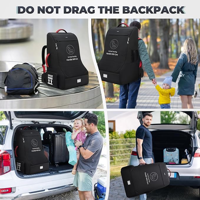 RAINSMORE Padded Car Seat Travel Bag