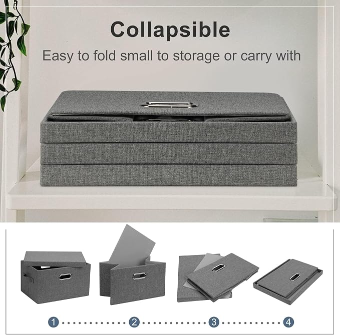 Medium 15" 21 Quart Collapsible Stackable Storage Bins