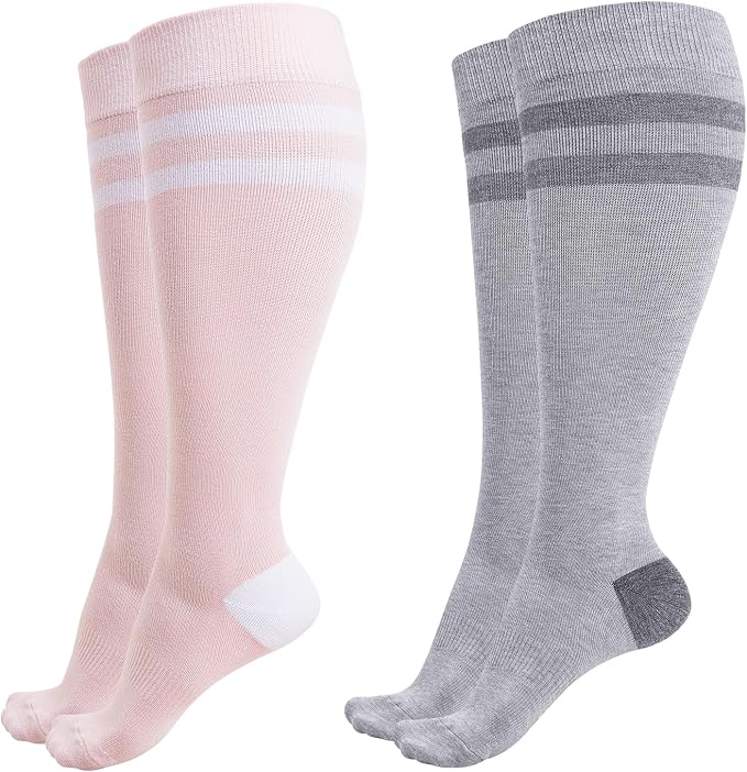 Momcozy Compression Socks for Women Wide Calf, 15-20mmHg Knee High Support