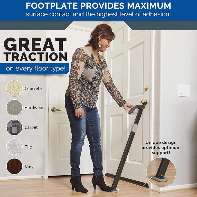 Super Heavy Duty Security Door Lock Bar Fully Adjustable Door Stopper Device