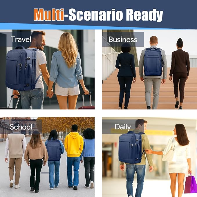 55L Travel Backpack, Extra Large Laptop Backpack, Carry On Backpack, Expandable