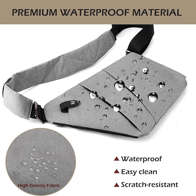 Anti Theft Crossbody Bags for Women Men, Slim Sling Purse