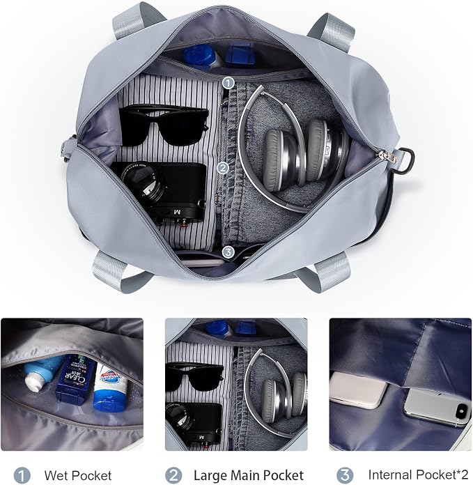 Travel Duffel Bag, Sports Tote Gym Bag, Shoulder Weekender Overnight Bag