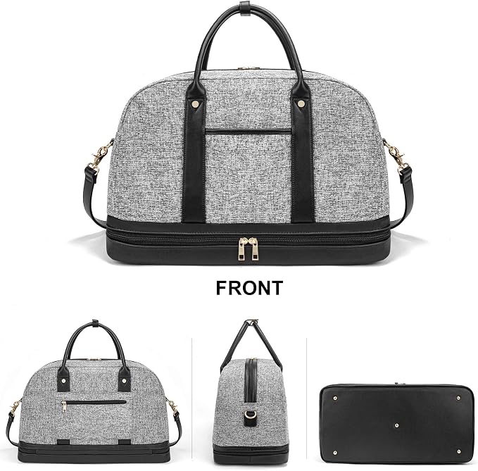 Weekender Bag for Women Canvas Overnight Bag Large Travel Tote Bag Carry on