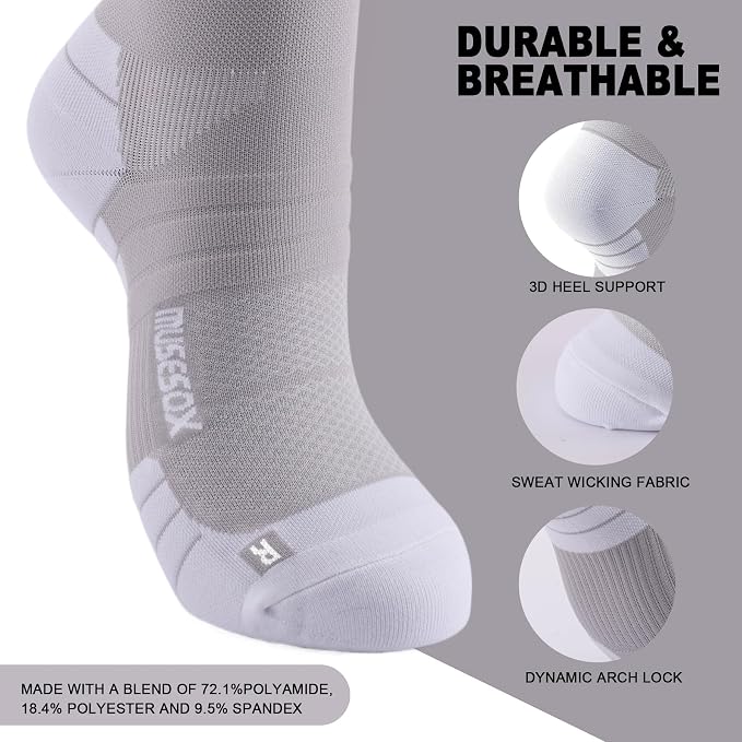 Compression Socks for Women and Men, Knee High 15-20mmHg Graduated Circulation