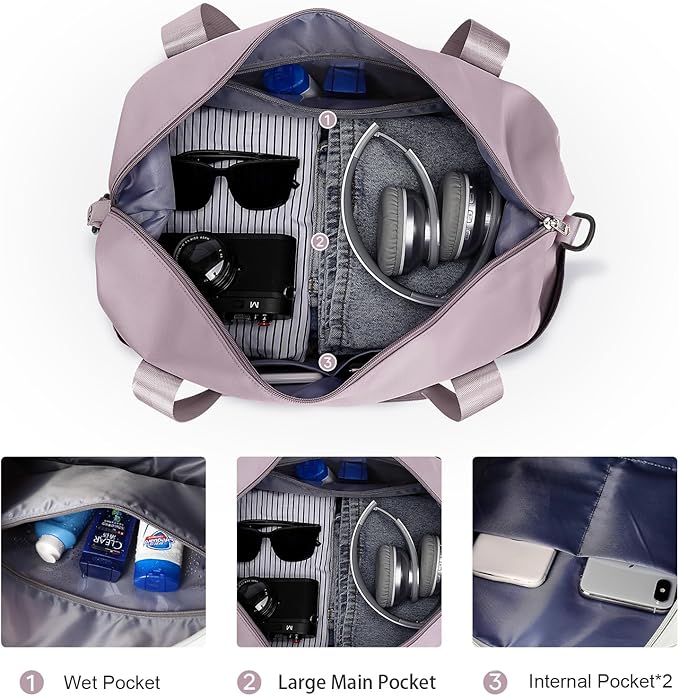 Travel Duffel Bag, Sports Tote Gym Bag, Shoulder Weekender Overnight Bag