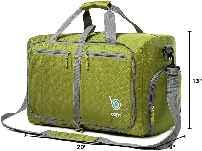 Bago Foldable Duffel Bags for Traveling Women & Men - 40L Sports Packable