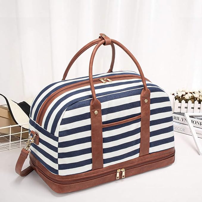 Weekender Bag for Women Canvas Overnight Bag Large Travel Tote Bag Carry on