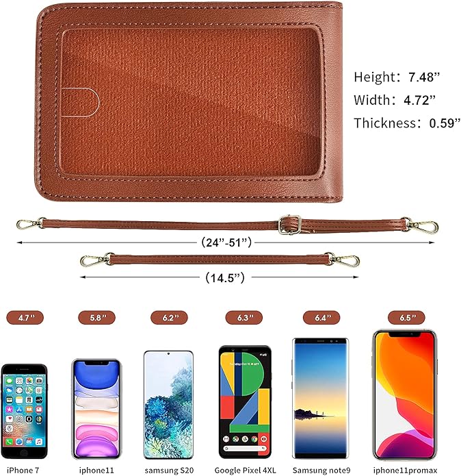 Crossbody Cellphone Purse Women Touch Screen Bag RFID Blocking Wallet Handbag