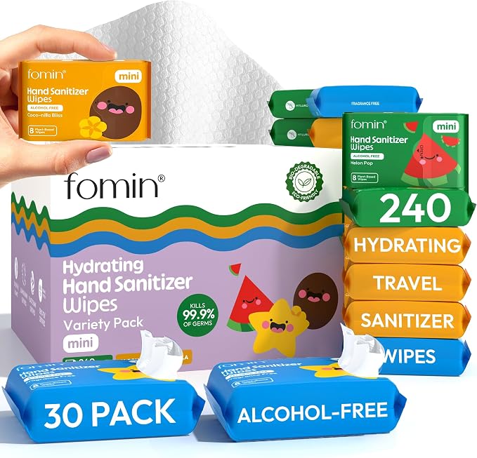 Fomin Mini Hand Sanitizer Wipes 30 Pack