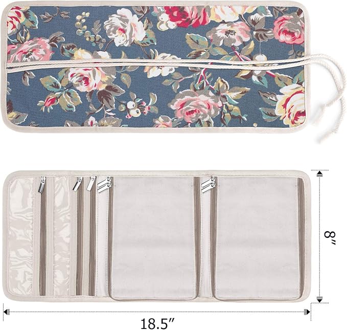 Teamoy Travel Jewelry Roll, Jewelry Storage Bag Organizer