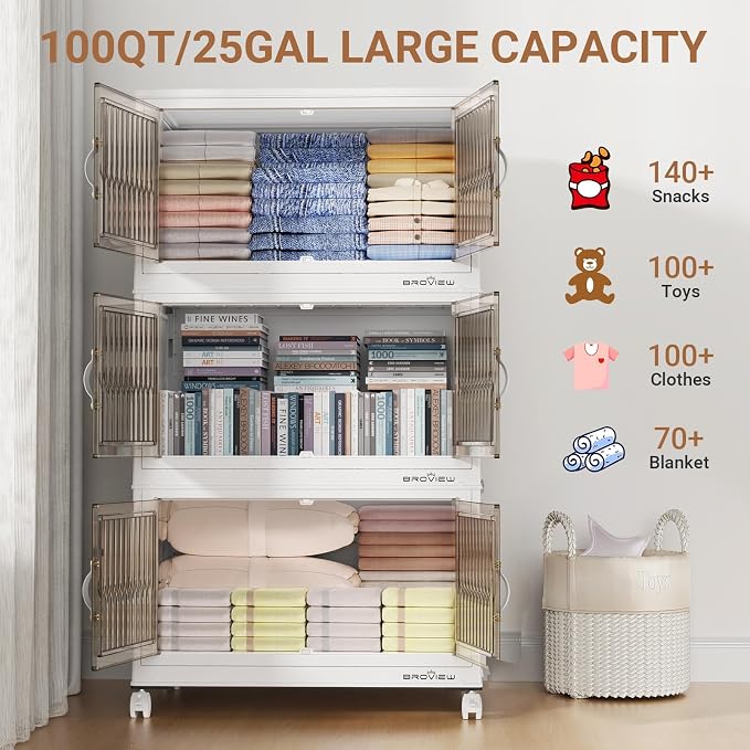BROVIEW 500Qt Stackable Storage Bins