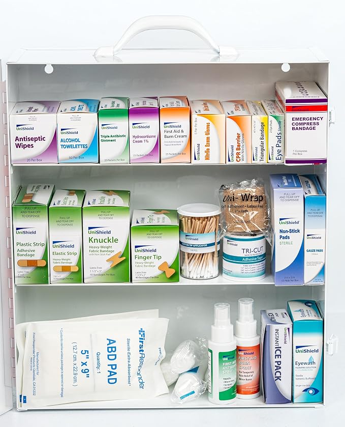 3-Shelf Metal 1st Aid Cabinet Class A, Large Capacity First Aid Wall Mount