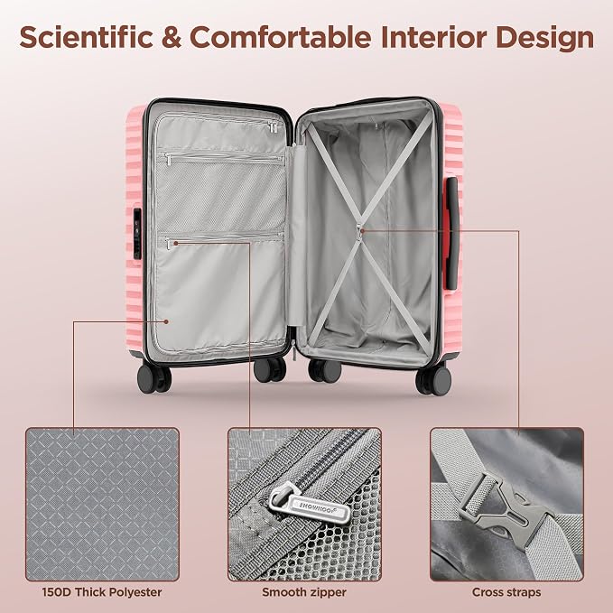 SHOWKOO Suitcase Hardside Expandable Luggage Set, Suitcase
