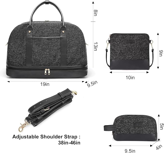 Weekender Bag for Women Canvas Overnight Bag Large Travel Tote Bag Carry on