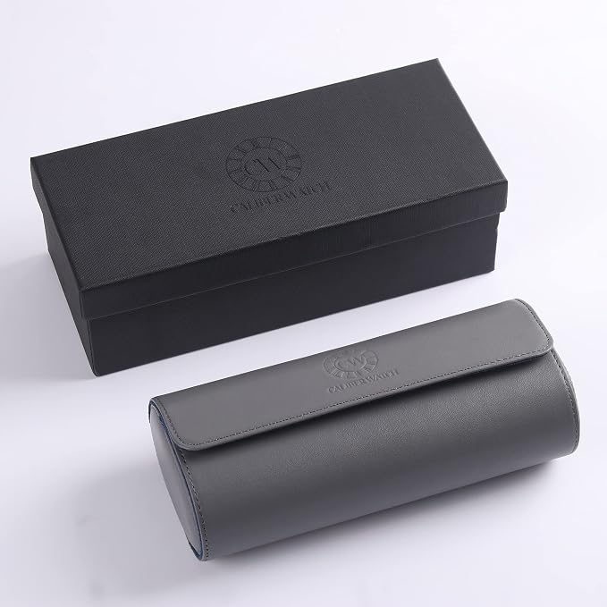Genuine Napa Leather Watch Roll Travel Case