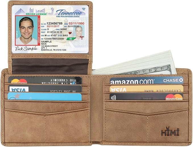 Wallet for Men-Genuine Leather RFID Blocking Bifold Stylish Wallet