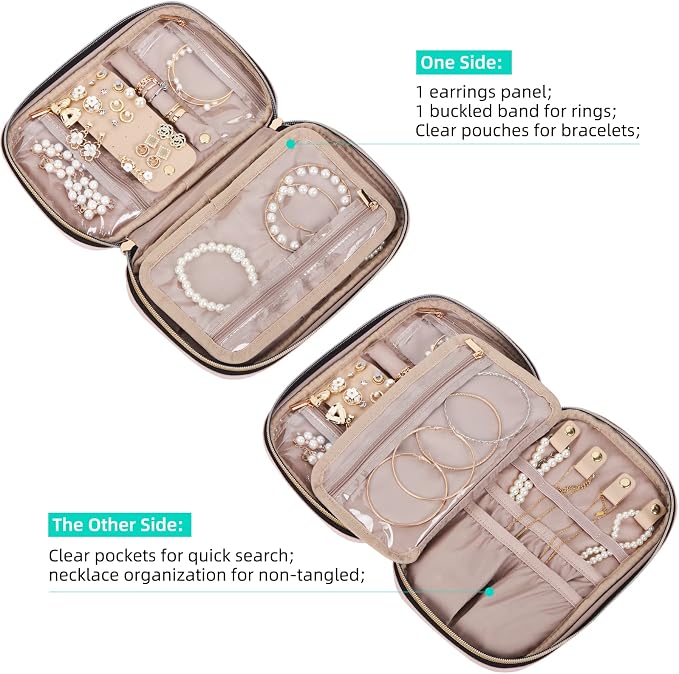 NISHEL Travel Jewelry Case, Holiday Organizer