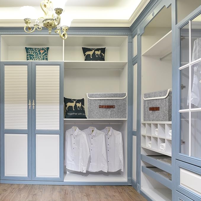 TYEERS Collapsible Storage Boxes, Washable Fabric Storage Bins