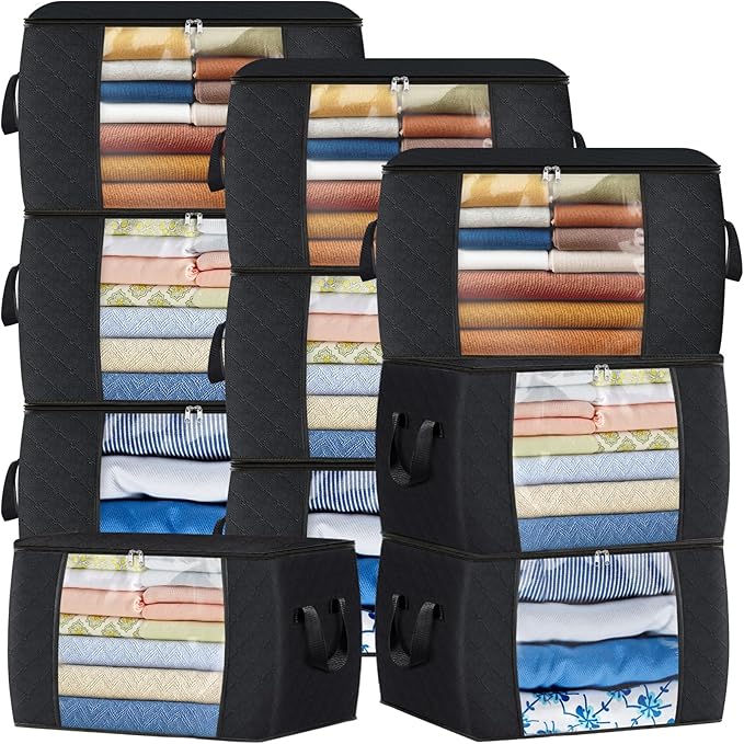 Fab totes 24 Gallons Clothes Storage, Foldable Thick Fabric Blanket Storage Bags