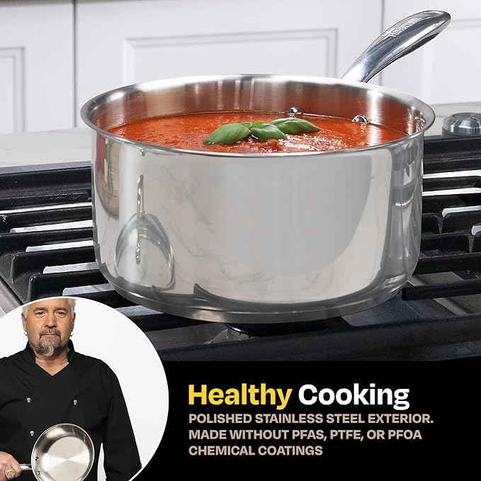 Guy Fieri's Flavortown 3.2-Quart Stainless Steel Sauce Pan