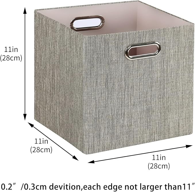 Posprica Storage Bins, 11×11 Foldable Storage Cubes Boxes Container Closet