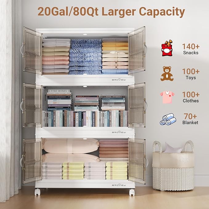 BROVIEW 400Qt Stackable Storage Bins