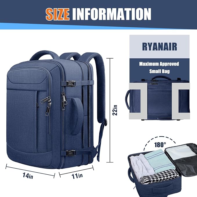 55L Travel Backpack, Extra Large Laptop Backpack, Carry On Backpack, Expandable
