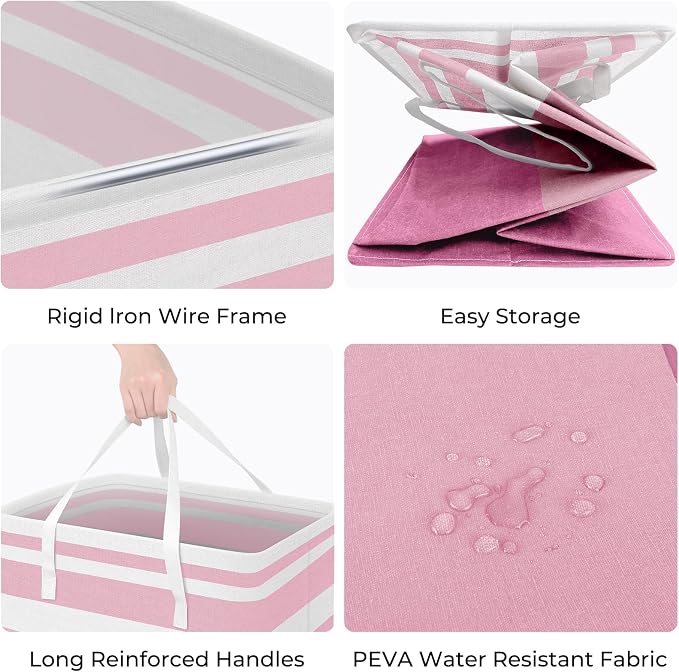 HomeHacks 2 Pack Large Laundry Baskets, Waterproof, Freestanding Laundry Hampers