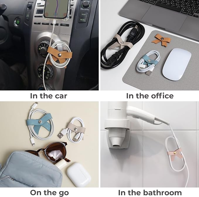 SenseAGE 5 Pack Cord Organizer, Bow Cord Keeper, Cable Organizer USB Holder