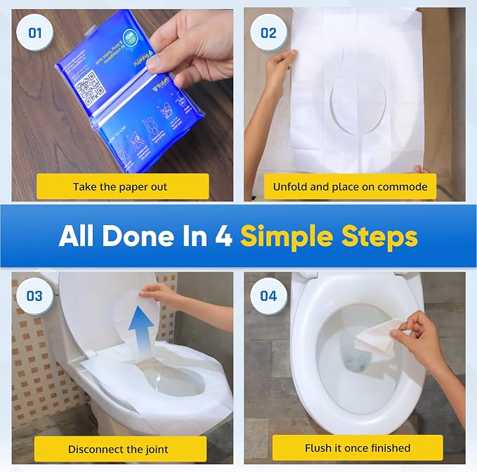Toilet Seat Covers Disposable Flushable Travel Pack of 50 XL-Disposable Toilet