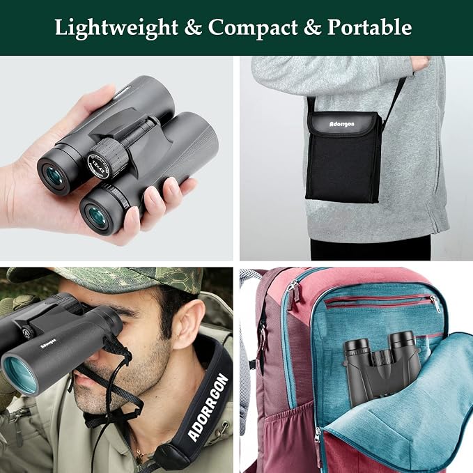 Adorrgon 12x42 HD Binoculars for Adults High Powered
