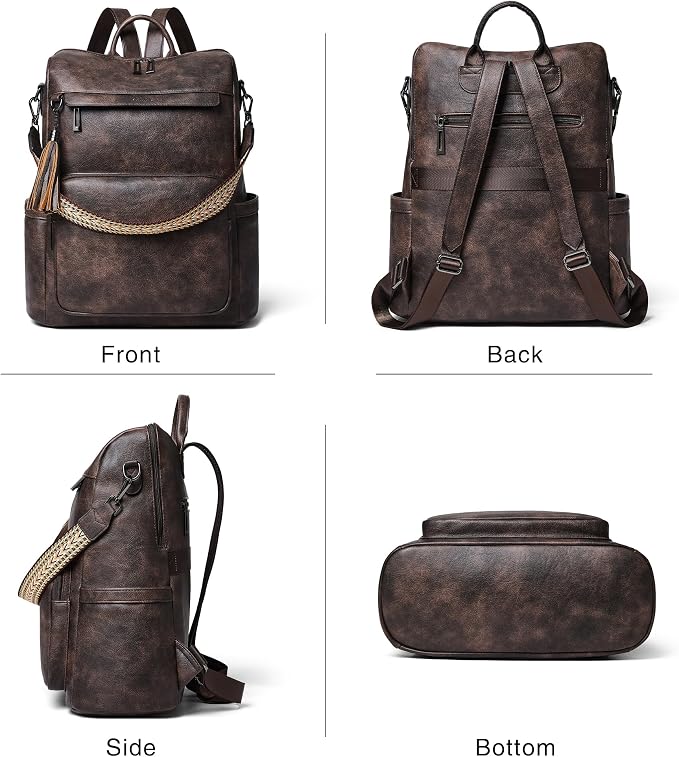 Shrrie Vegan Leather Laptop Backpack