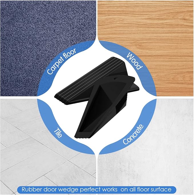 Frienda 4 Pcs Jumbo Door Stoppers Heavy Duty Door Stopper Tall up to 2inch Tall