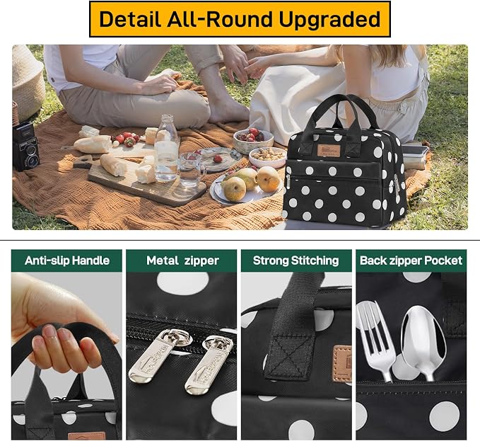 HOMESPON Insulated Lunch Bag for Women Men Lunch Box Cooler Lunch Tote for Work
