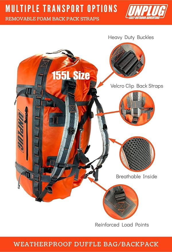 UNPLUG Ultimate Adventure Bag | 1680D Heavy Duty Waterproof Bag | Large Travel