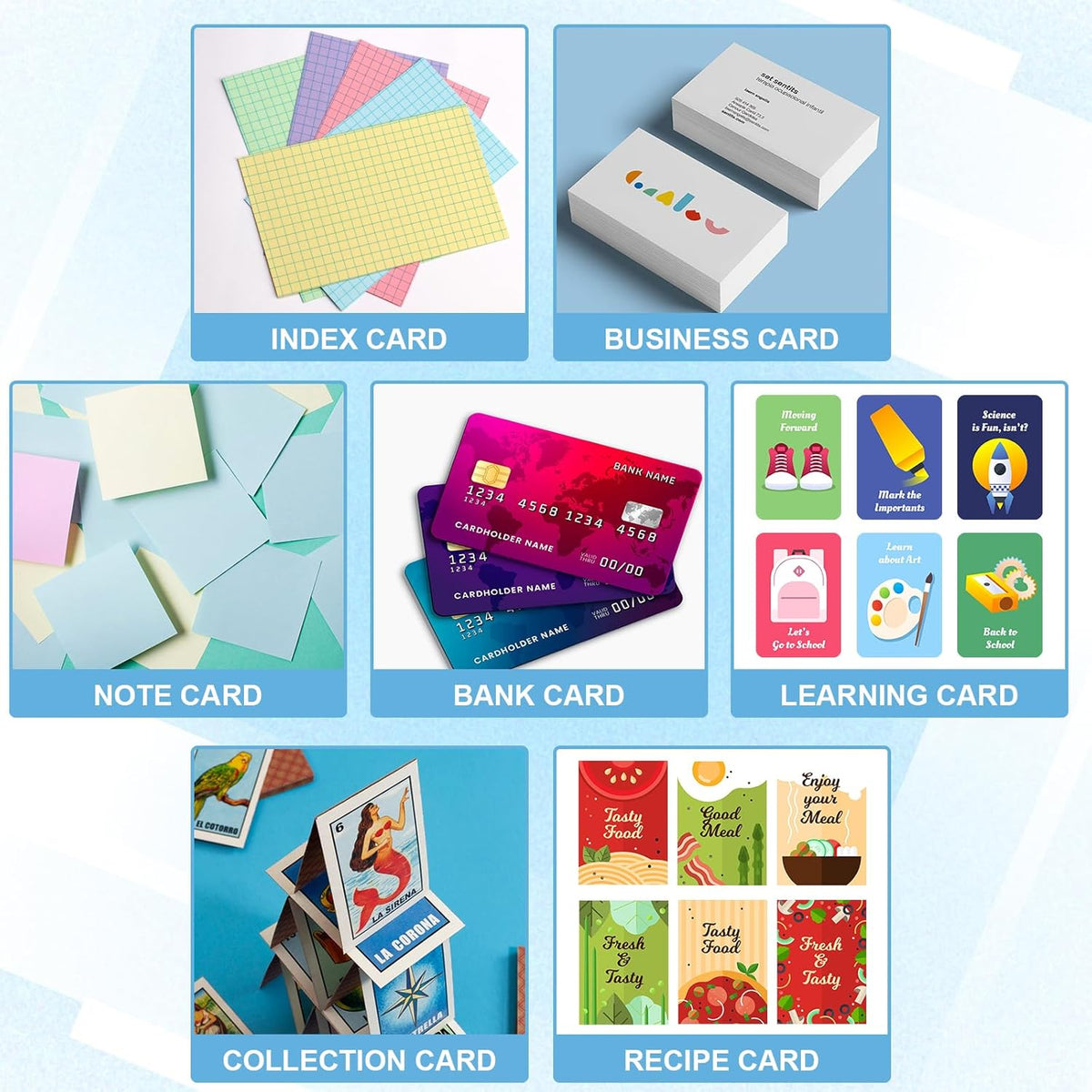 2 Pack 3x5 Index Card Display Holder Acrylic Cards Holder Stand Acrylic Business Card Holders Name Card Organizer Postcard Stand Display 200 Capacity for Studying Supplies No Card (Clear, 2 Pack)
