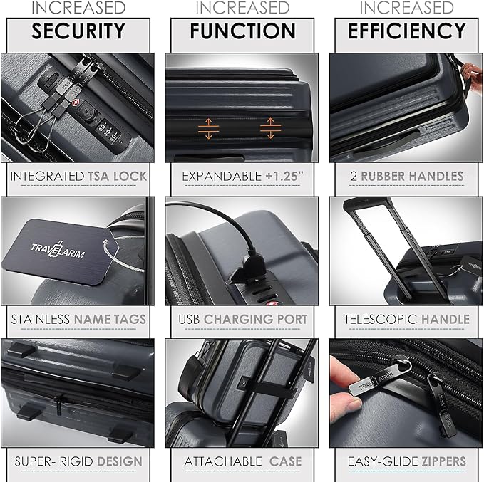 Hard Shell Luggage Sets with Spinner Wheels 4 Piece, Expandable Large Suitcases