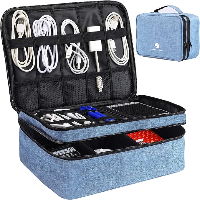 Travel Electronics Organizer, Waterproof Cable Organizer Bag