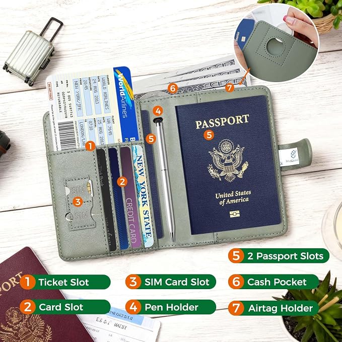 Melsbrinna Premium Leather Passport Holder Covers Case, Waterproof Rfid