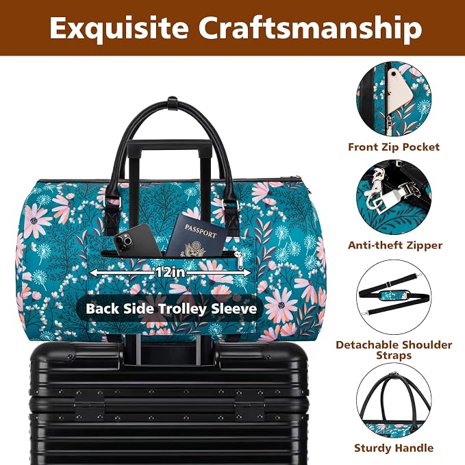 Garment Bag for Travel Convertible Carry On Garment Bag Large Travel Duffel