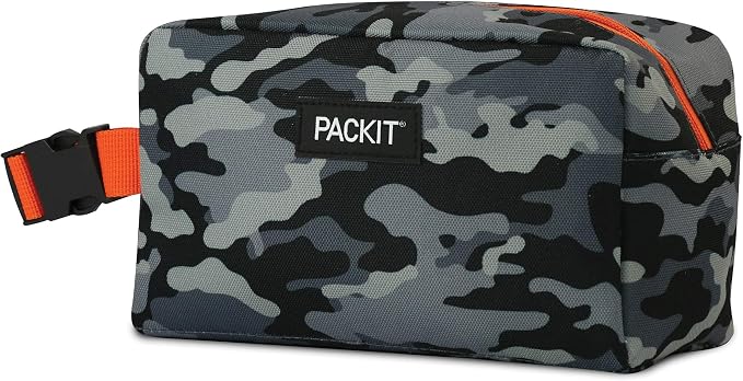 PackIt Freezable Snack Box, Charcoal Camo, Built