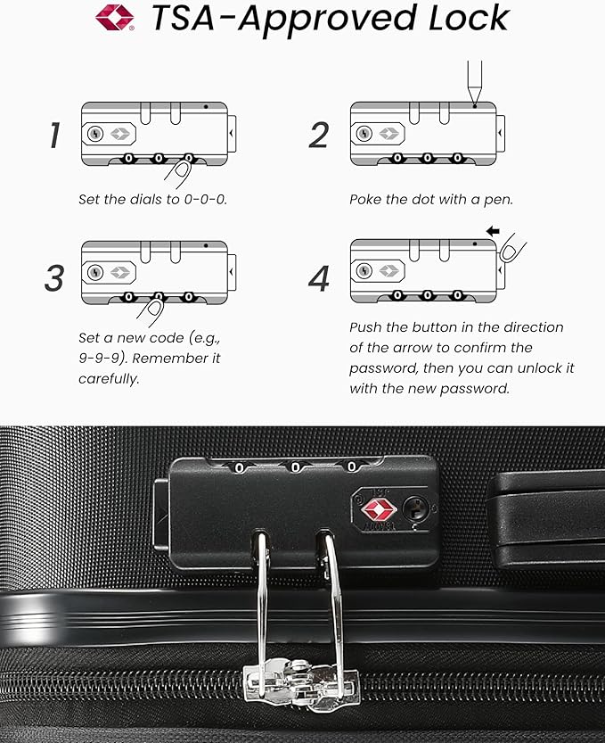 Luggage Sets 3 Piece, Expandable Hardside Suitcases