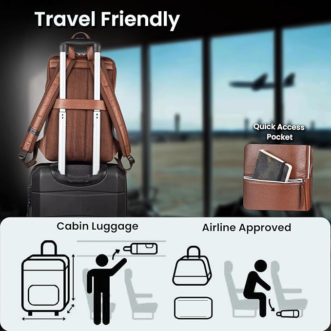 LEATHER VILLAGE Leather Laptop Backpack