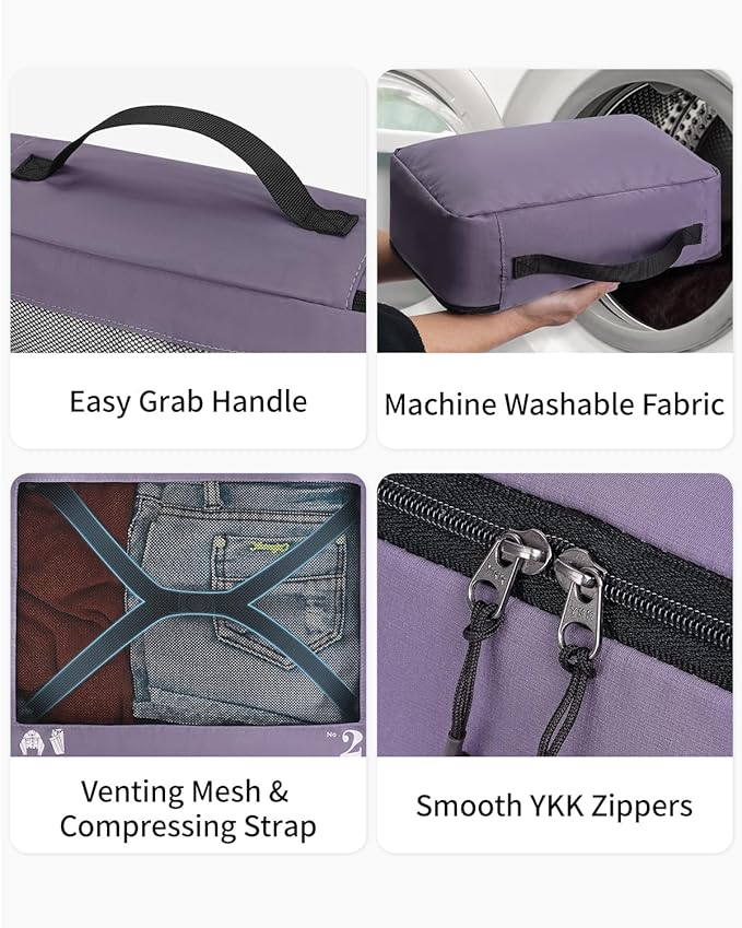 ECOHUB 7 Set Packing Cubes Tear-Resistant Luggage Packing Organizers
