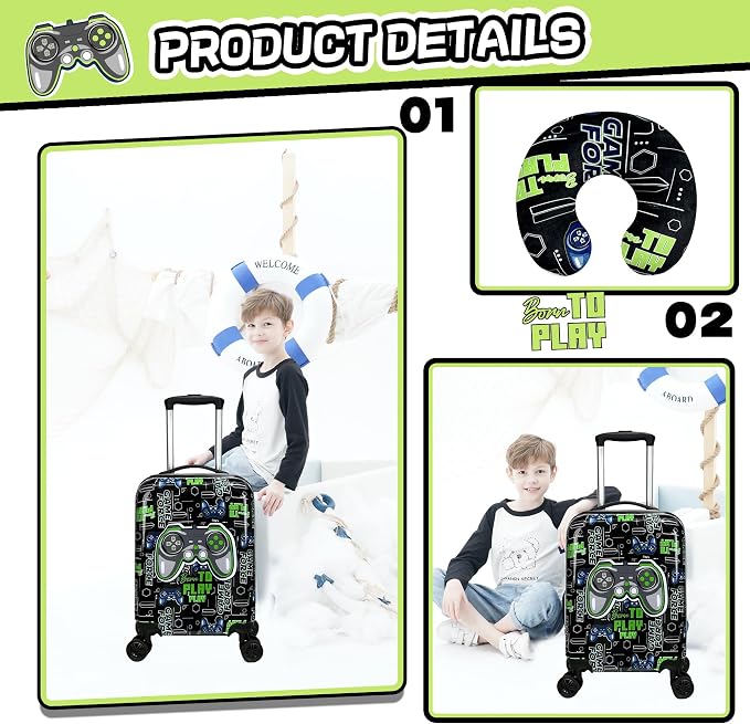 Kid’s Luggage Set 5 Piece Suitcase Set 16’’ Hardside Luggage
