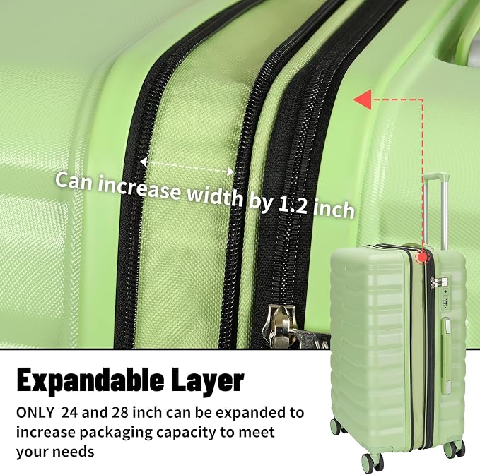5-Piece Luggage Set, Lightweight ABS+PC Hard Shell Suitcase